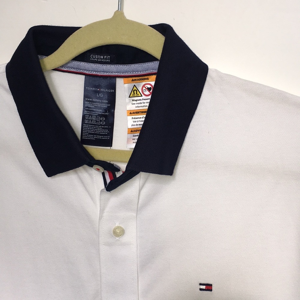 Tommy Hilfiger- L Adaptive Clothing White Polo NWT